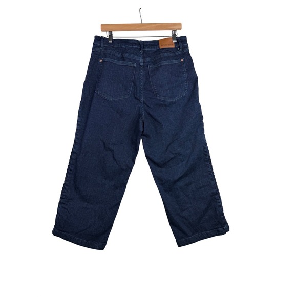 Judy Blue Braided Side Hight RIse Cropped Jeans size 14W Dark Wash Blue - Picture 8 of 11